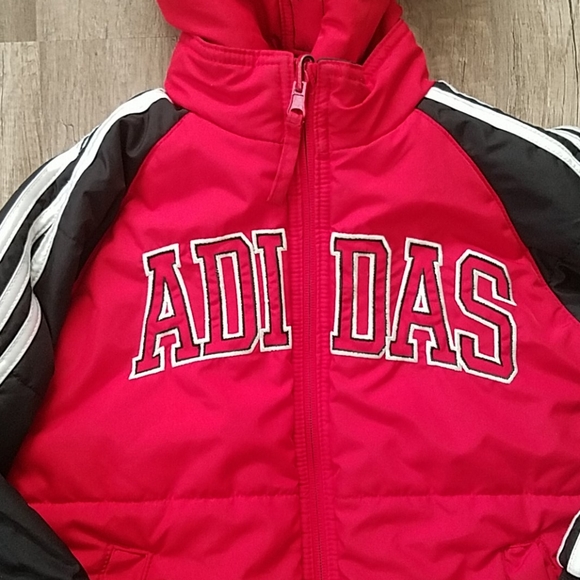 adidas Boys Red & Black Reversible Jacket 5 - Picture 2 of 12
